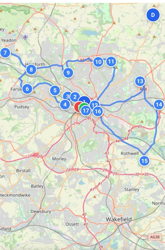 Route Planner Pro showing optimised delivery route with numbered stops